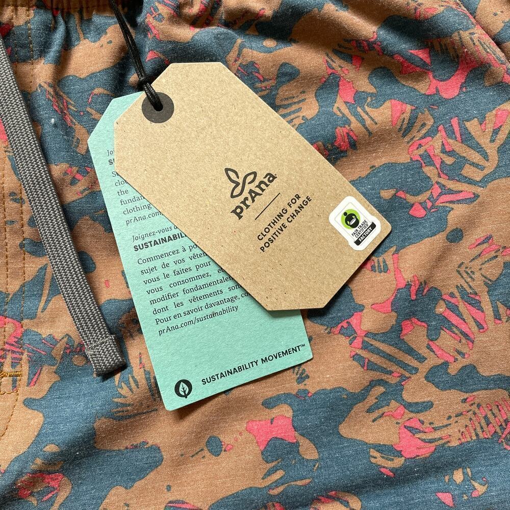 prAna XL Metric E-Waist Shorts | Eco Print Swim, UPF 50+, Fresca Camo NWT $69 - Picture 4 of 7